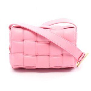 Bottega Veneta Shoulder Bag Padded Cassette Intrecciato Pink Leather Maxi